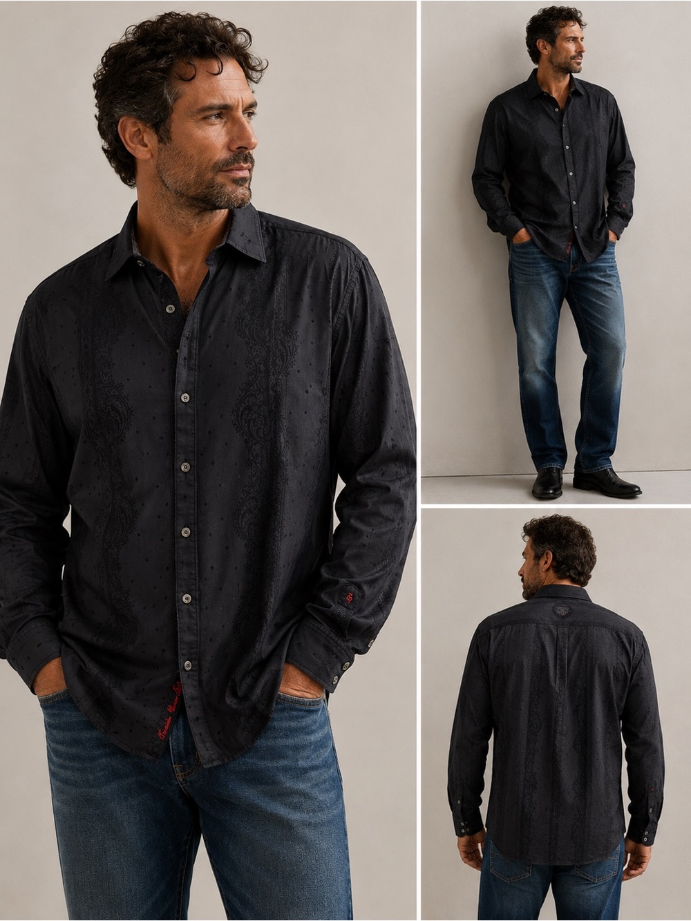 Robert Graham Black Long-Sleeve Lightweight Shirt